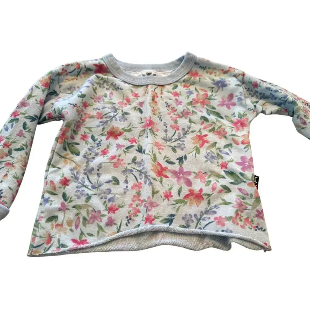 T2love Girls White Long Sleeve Floral Print Lounge Set Size 2 Year